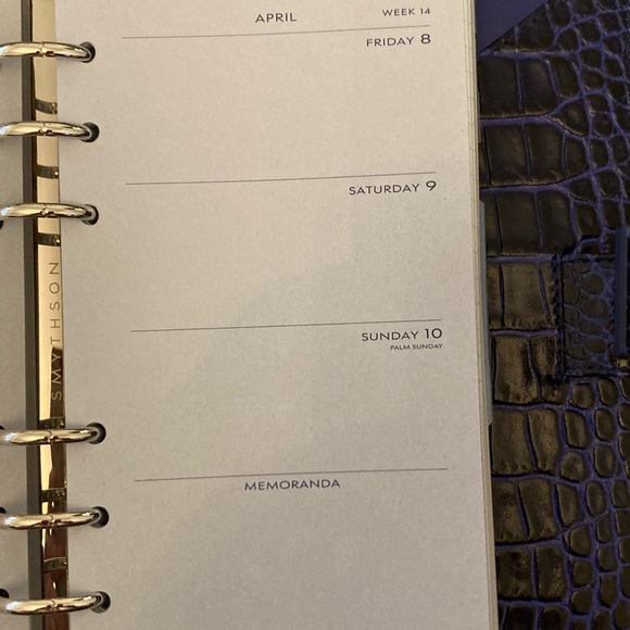 NIB Smythson Bond Organizer/Agenda in Blue Croc. GORGEOUS!! Retails for $455. - Picture 5 of 8